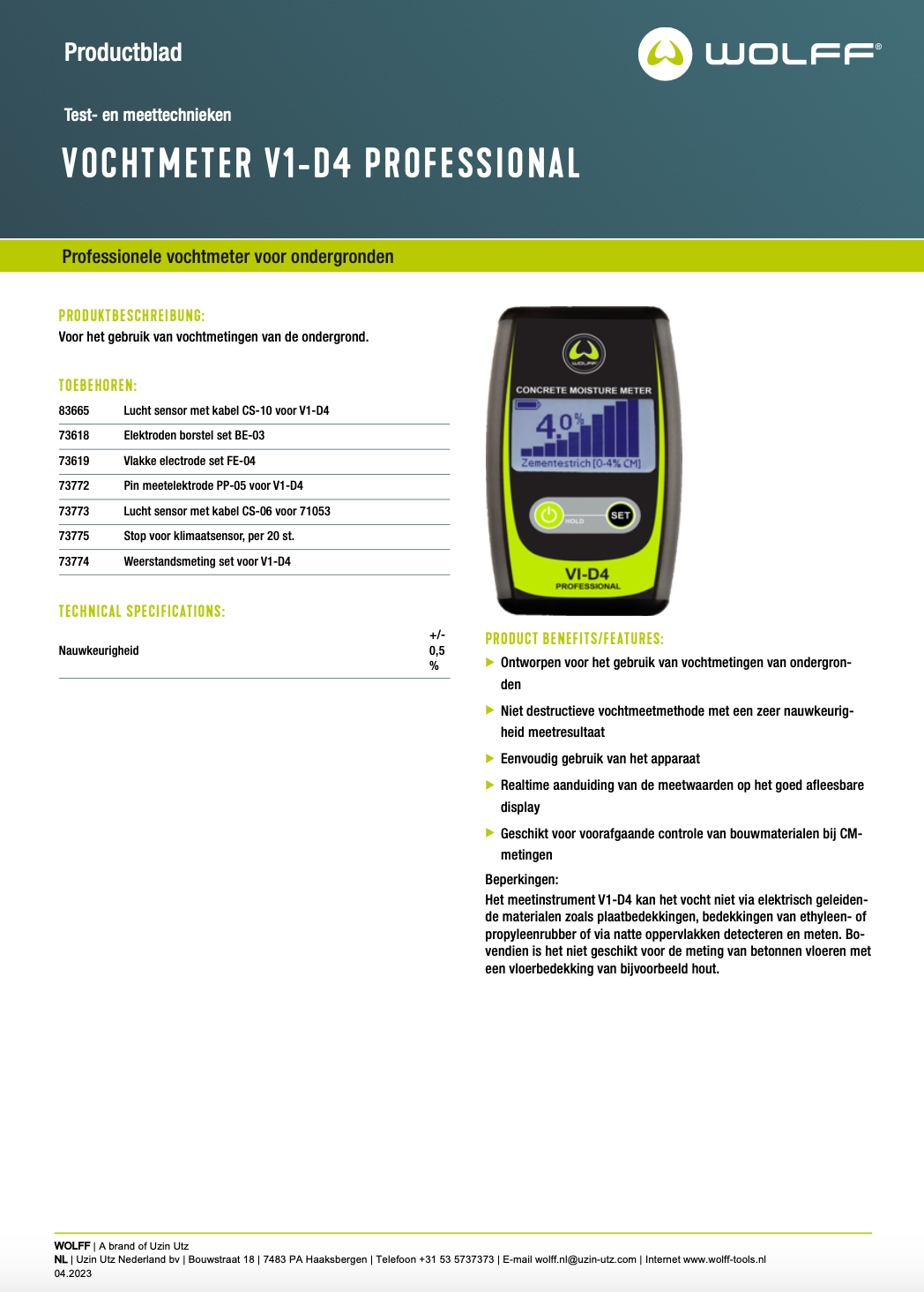 Gietvloer vochtmeter